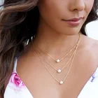Женское Двухслойное ожерелье, ожерелье с искусственным жемчугом и кристаллом в форме сердца, подарок для девушек, богемные дешевые украшения