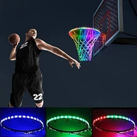 45leds solar powered led basket hoop strip light lamp 1 5m for basketball rim frame outdoor waterproof playing at night shooting