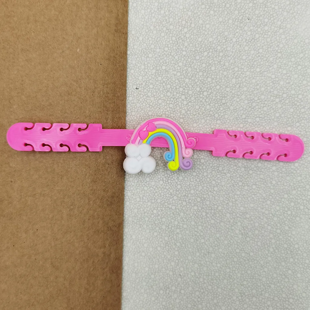 

4pcs Cute Rainbow Face Mask Ear Hooks Four Gear Adjustable Anti-slip Ear Protection Mask Buckle Holder Boy Girl Masks Ear Hooks
