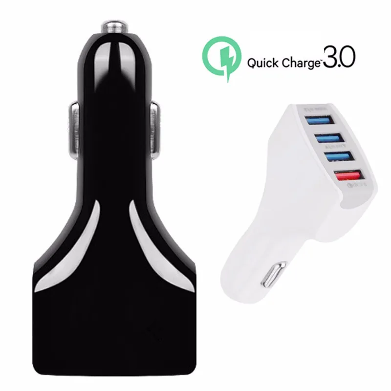 Быстрый QC 3 0 адаптер для зарядки телефона 4 порта USB Автомобильное зарядное