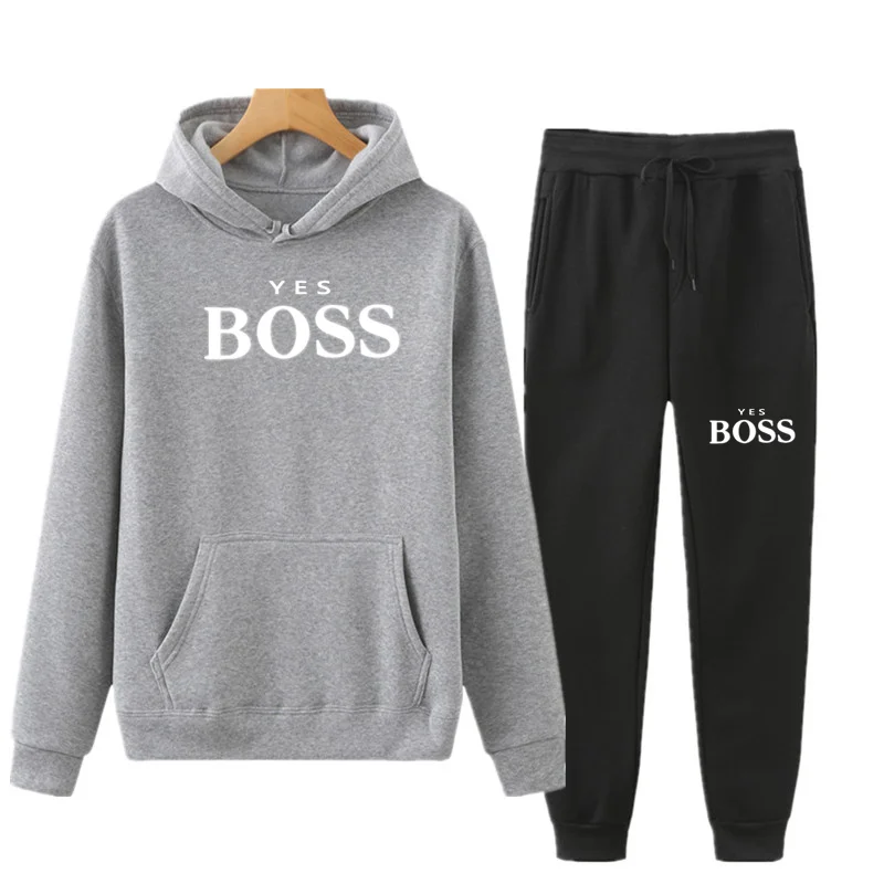 

MenHOODIES Letters Print Sweatshirt+Sweatpant men's Pullover Sweatshirt Hoodie Sports Pants tracksuit men