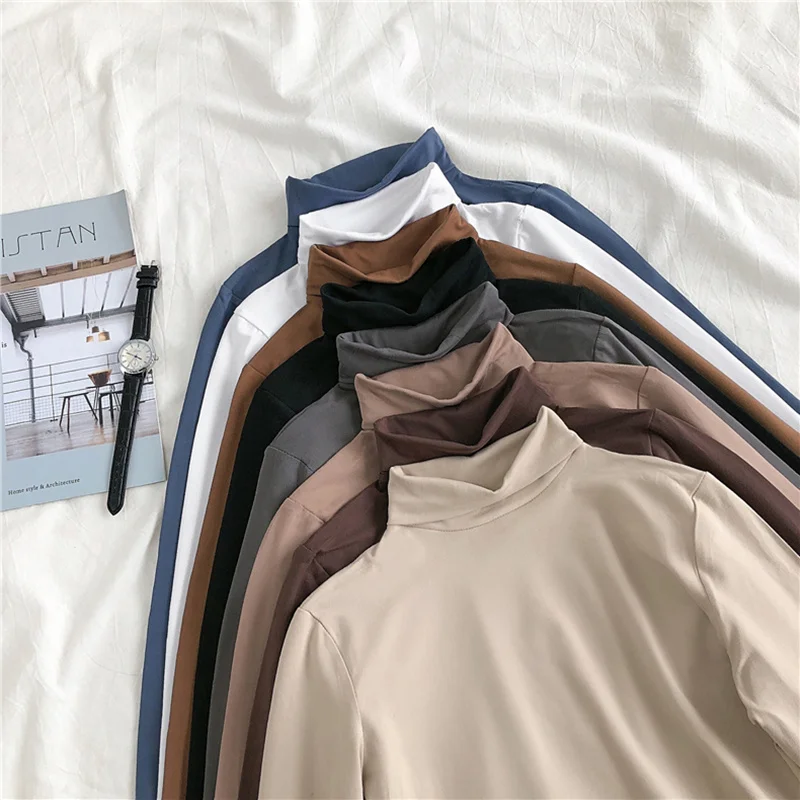 Женская Облегающая водолазка с длинным рукавом Осень-зима 2021 | одежда