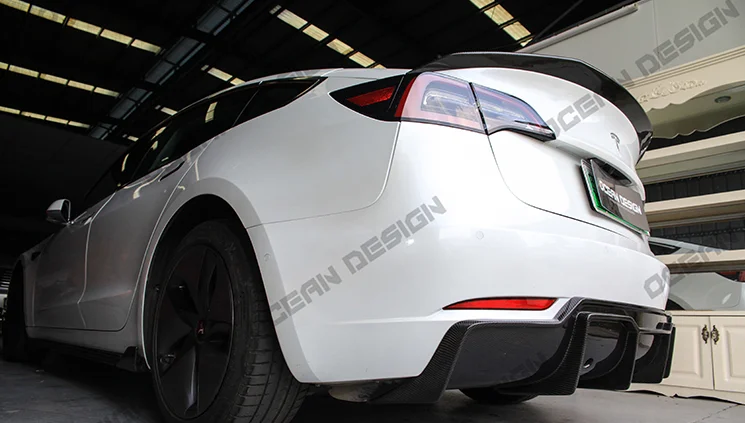 Для Tesla модель 3- задний карбоновый задний Багажник крыло спойлер задний спойлер на крыло, крышу багажник губы крышка багажника автомобиля Стайлинг