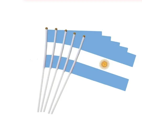 Бесплатная доставка флаги Аргентины машущий флаг 14*21 см ручные с веселыми