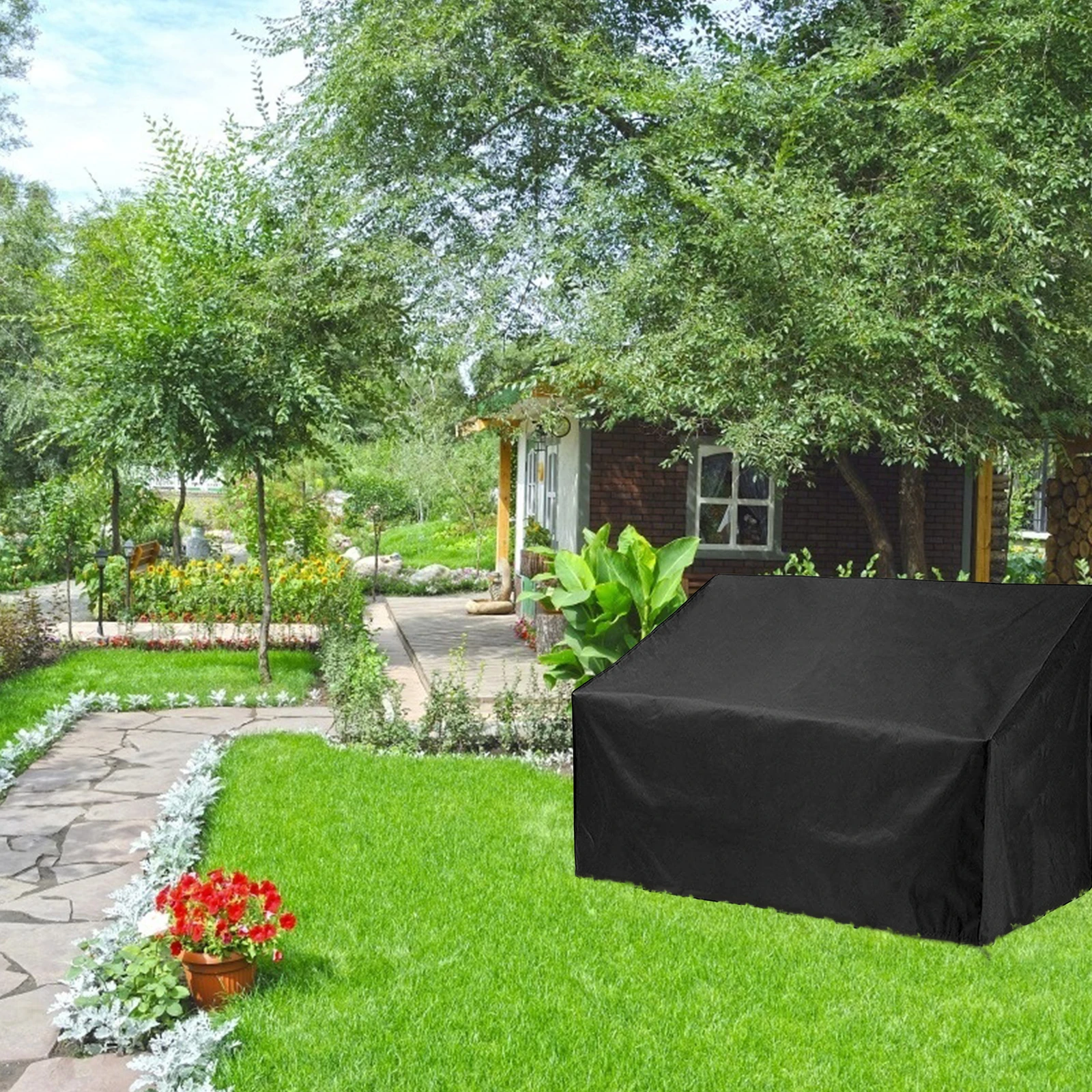 

Furniture Cover Dustproof 210D Oxford Dust-proof Black Waterproof Outdoor Bench