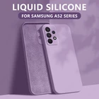 Чехол для Samsung Galaxy A52 A72 A71 A51 A50 A70 A21S S20 FE S21 Ultra S10 Plus A42 A32, квадратный Мягкий чехол из жидкого силикона