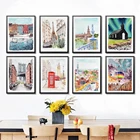 Винтажный постер с изображением города и улицы, металлические жестяные знаки, ландшафт, ретро пластина, металлическая пластина, украшение для стен, бара, дома