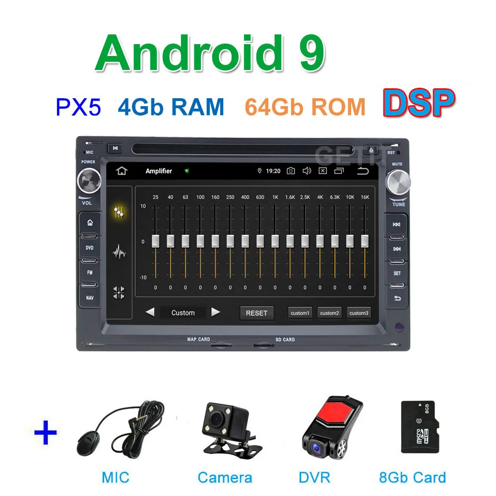 DSP PX5 CAM DVR SD DSP 64G PX6 Android 9 автомобильный dvd-плеер для VW/Volkswagen/GOLF/POLO/TRANSPORTER/Passat b5 Автомобильный мультимедийный Радио Видео плеер gps - Цвет: DSP PX5 CAM DVR SD