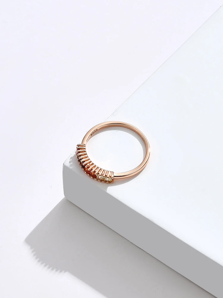 

ZEMIOR Rainbow S925 Sterling Silver Rings For Women Colorful Cubic Zirconia Rose Gold Plated Elegant Women Gift Fine Jewelry