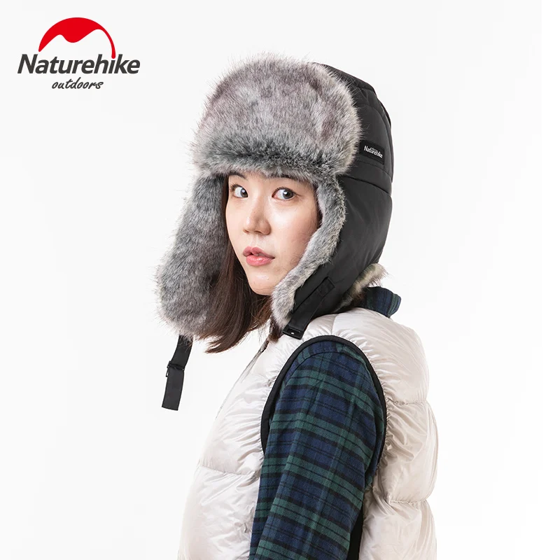 

Naturehike Winter Men's Imitation Fox Fur Bomber Hat Winter Cap Man Ski Riding Hats Caps Windproof Winter Women Snow Hats