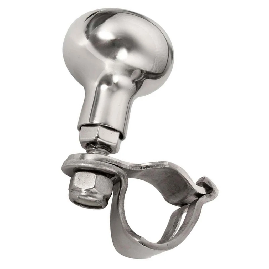 

Boat Steering Wheel Maneuvering Knob Spinner Handle - Stainless Steel (Silver)