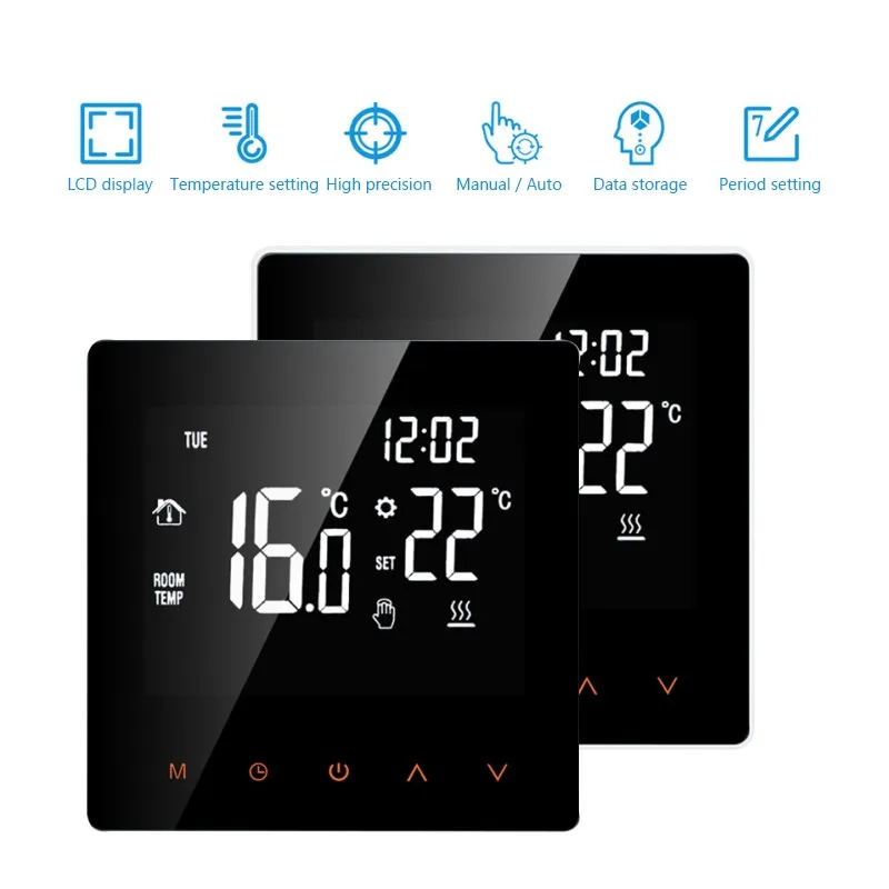 

Умный термостат Aubess 3/16A с сенсорным ЖК-дисплеем