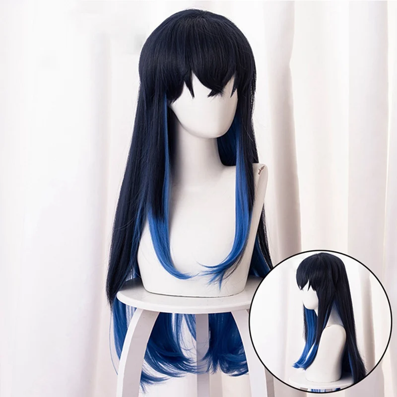

Anime Demon Slayer Kimetsu no Yaiba Tokitou Muichirou Ponytails Wig Cosplay Costume Heat Resistant Synthetic Hair Long Wigs