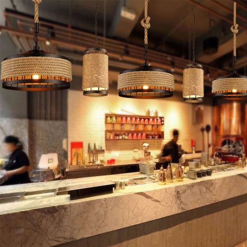 2020 горячая Распродажа Винтаж промышленные пеньковая веревка светодиодный