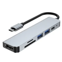 multifunctional interface expansion 6 in 1 usb3 0 2 0 sdtf pd hdmi4k for macbook matebook huawei p30 mate30 samsung s9 s10