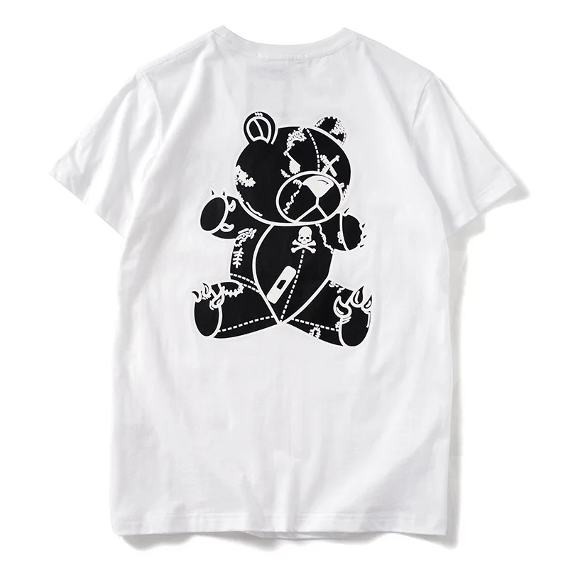 Новинка высокие 19ss мужские футболки с черепом куклой в стиле хип-хоп уличные