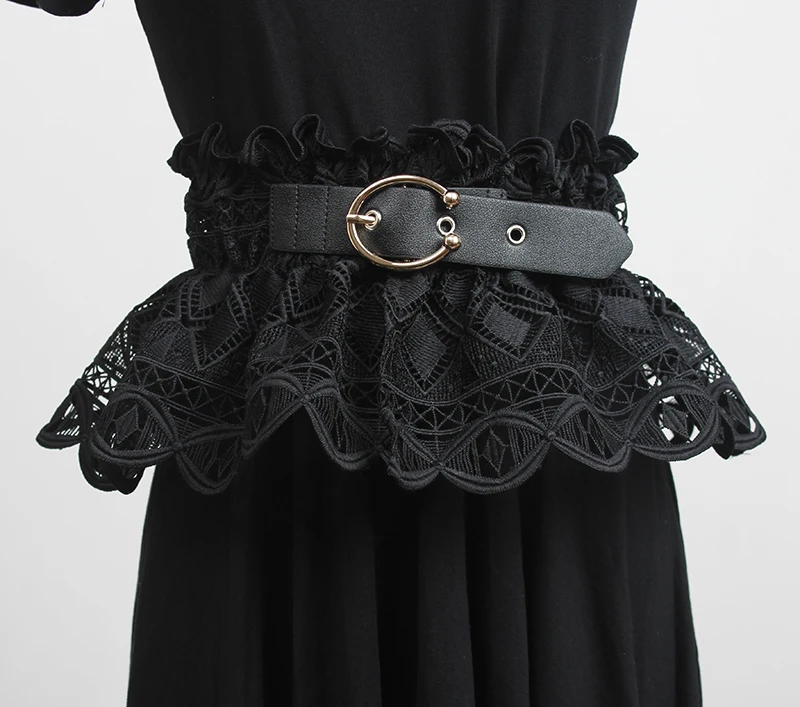 

Women's runway fashion elastic lace Cummerbunds female vintage Dress Corsets Waistband Belts decoration wide belt R3398