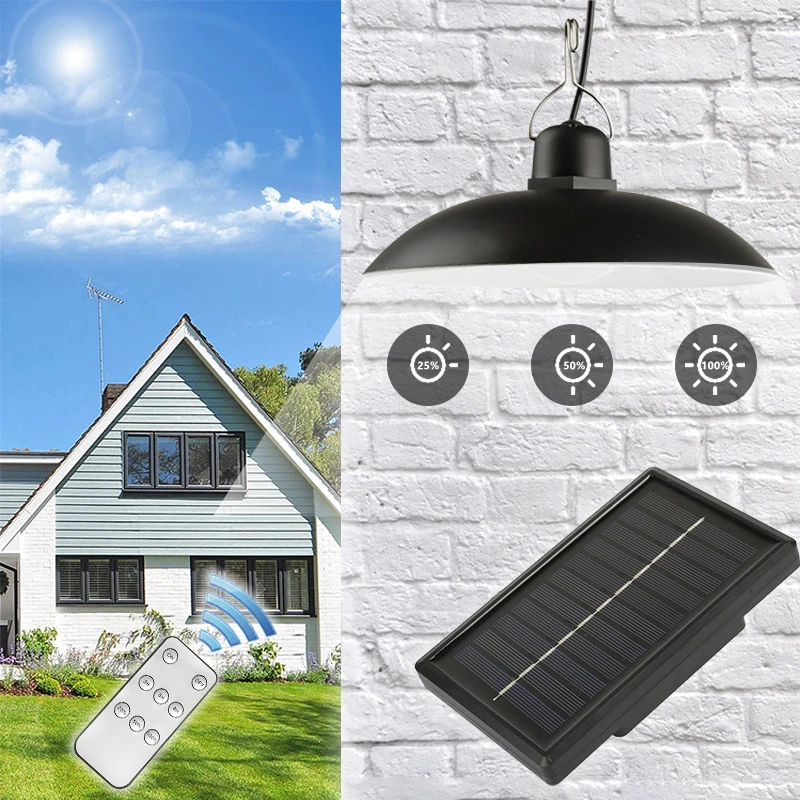 

LED Solar Pendant Light IP44 Waterproof Outdoor Indoor Solar-Power Lamp With Line Bulb Shed Lighting For Home Garden Yard