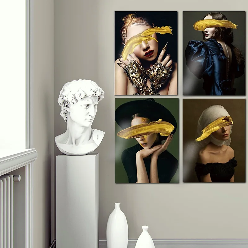 Скандинавский цветок сексуальная женщина Абстрактная Картина на холсте