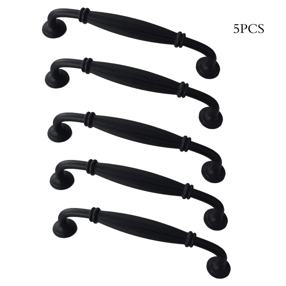 

5pcs 128mm Matt Black Kitchen Pull Handle For Furniture Cabinet Drawer Bathroom Hardwar
