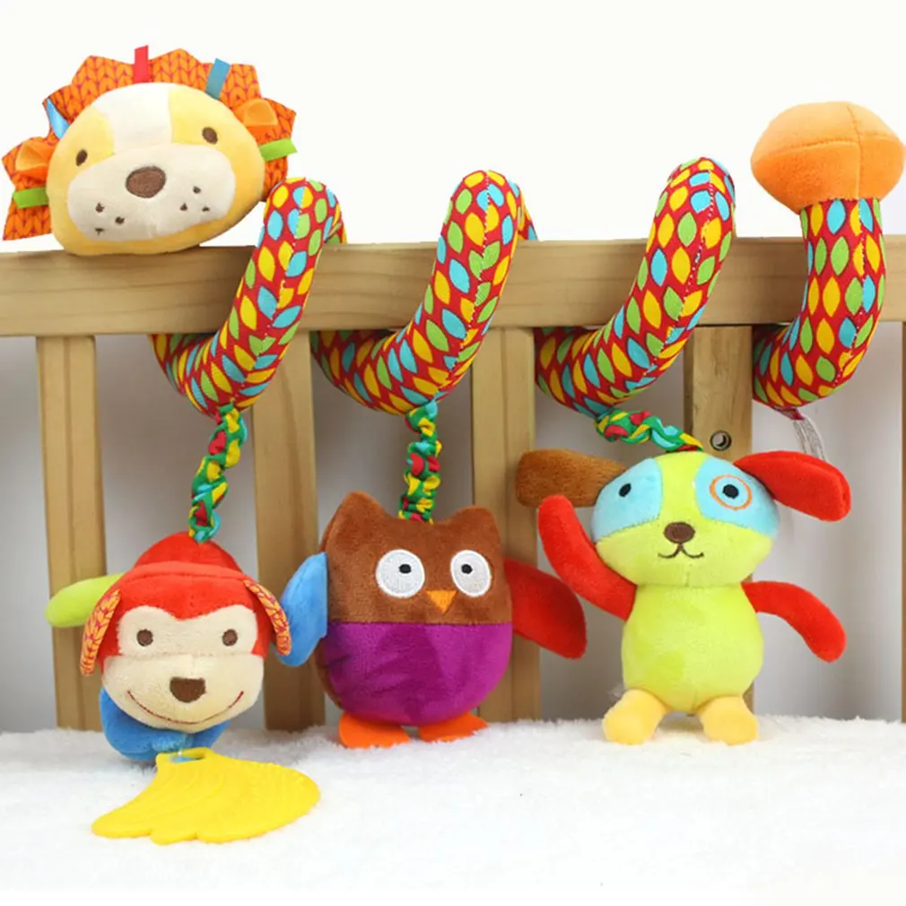 

2021 Newest Style Cute Activity Spiral Crib Stroller Car Seat Travel Hanging Toys Baby Rattles Toy Colorful