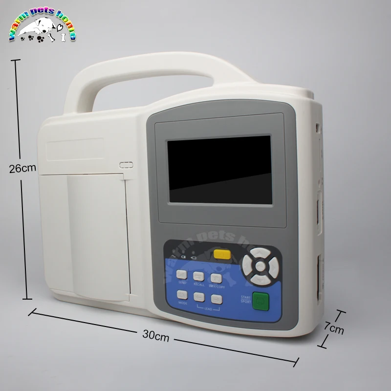 Животных собак кошек цифровой 3 канальный электрокардиограф портативный