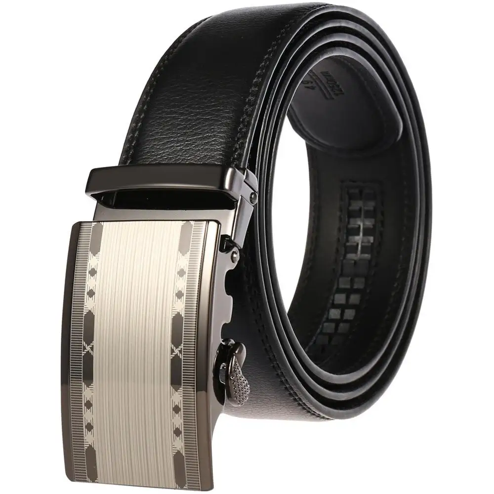2019 Famous Brand Balck Belt Men Hot Sale Metal Automatic Buckle Cowhide Strap Male Brown Genuine Luxury Leather Belts Men