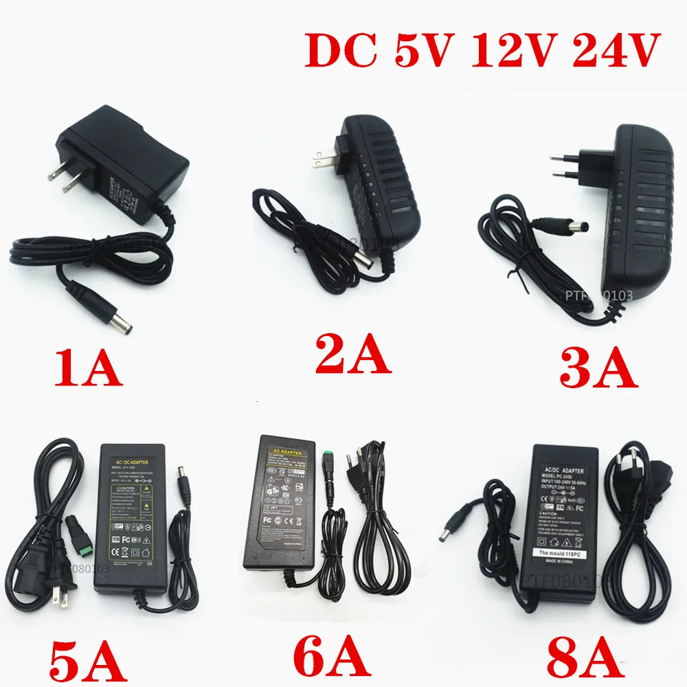 

AC 100V-240V DC 5V 12V 24V Lighting Transformer 1A 2A 3A 5A 6A 8A 10A Power Supply Adapter Converter For LED Strips Light CCTV