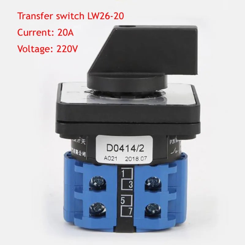 

Universal Transfer Switch LW26-20 Three-speed Two-section Dual Power Cut-off Switch Reverse Combination Selection