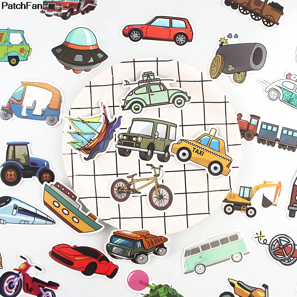 

12set A3670 Patchfan 40pcs Transportation Pvc Waterproof Stickers diy scrapbooking Luggage Skateboard Laptop Bicycle Wall Guitar