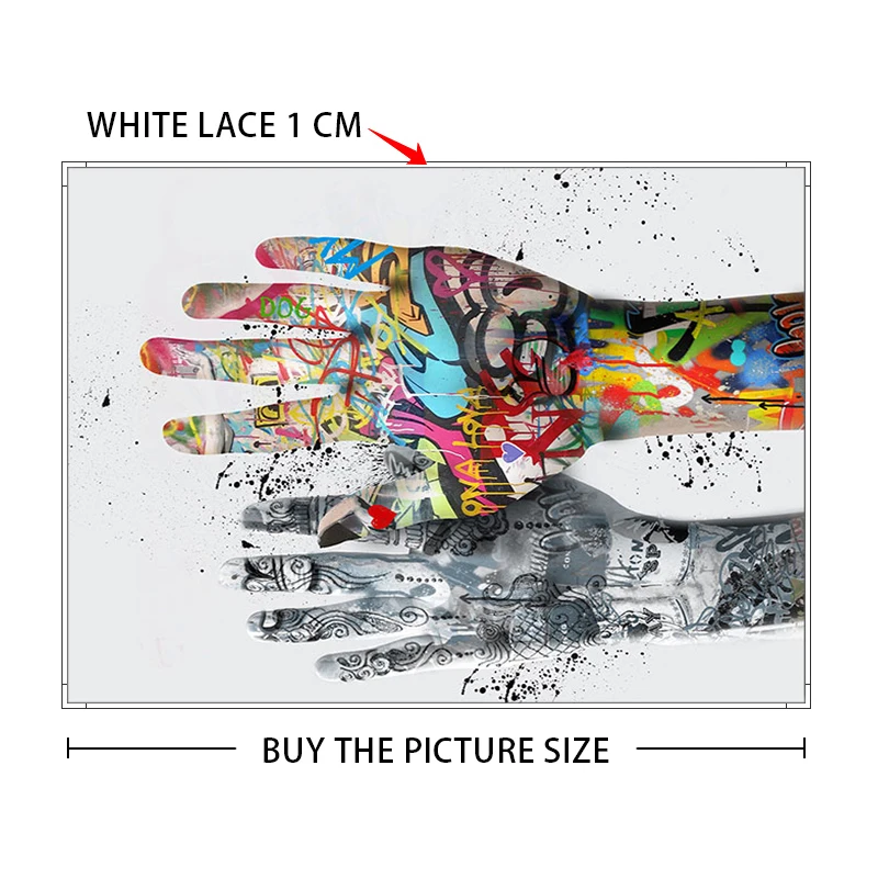 

Modern Graffiti Hand Art Abstract Posters Print Wall Art Canvas Painting and Nordoc Picture For Living Noom Home Decor