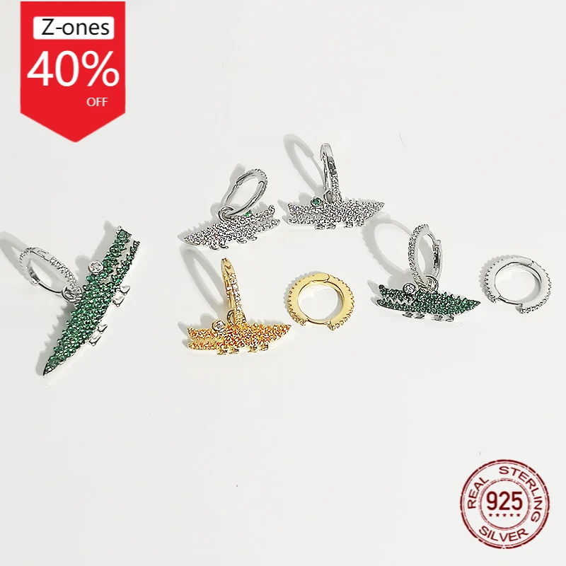 

Luxury brand 925 sterling silver crocodile earrings women Monaco jewelry birthday gift fashion personality trend single product