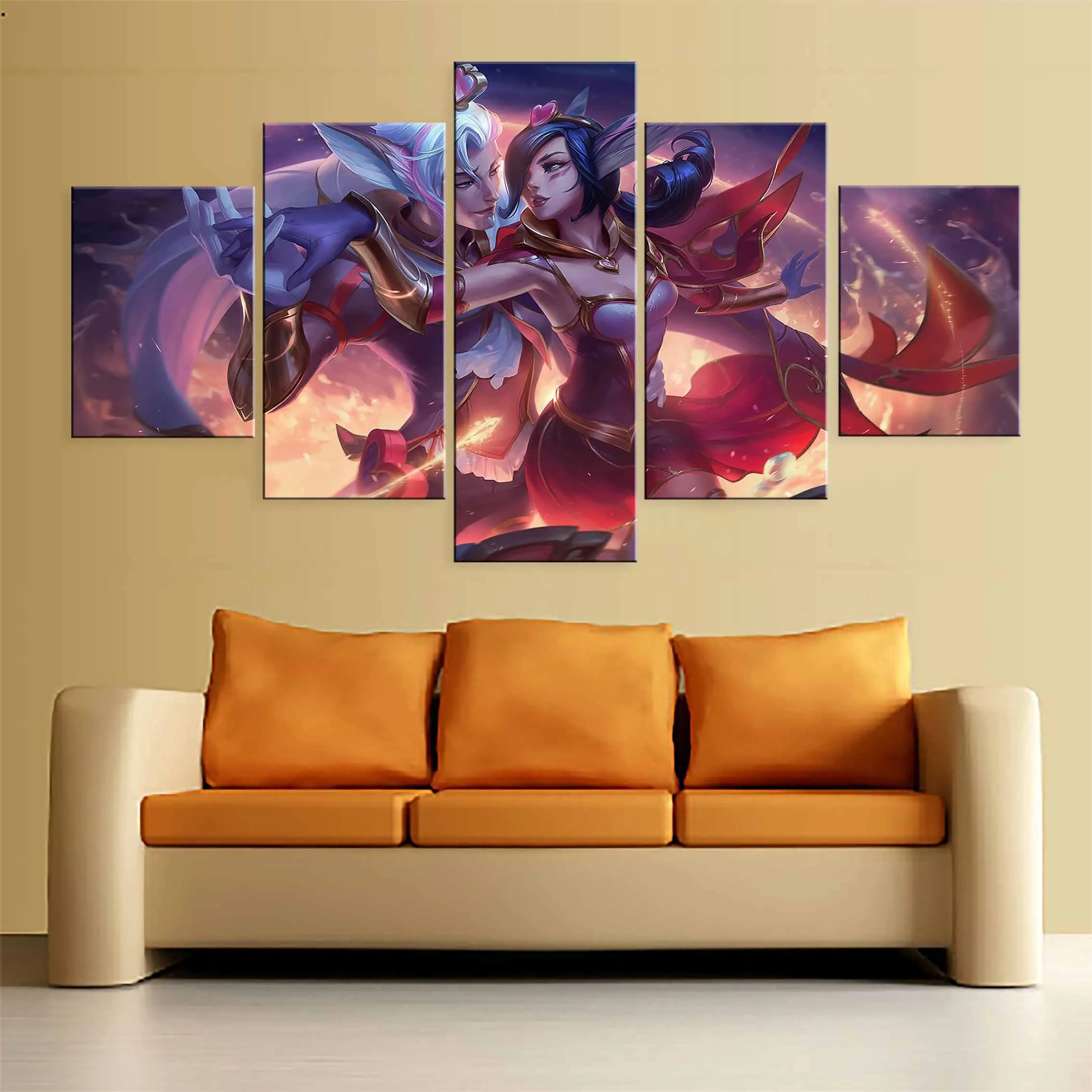 5 шт. художественная живопись печатает плакат Lol Лига Легенд холст игры ракан и