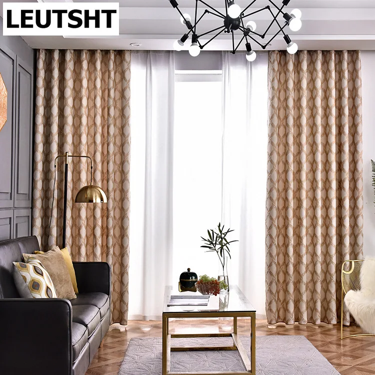 

European Style Curtains for Living Dining Room Bedroom Light Luxury Jacquard Curtains Home Window French Windows