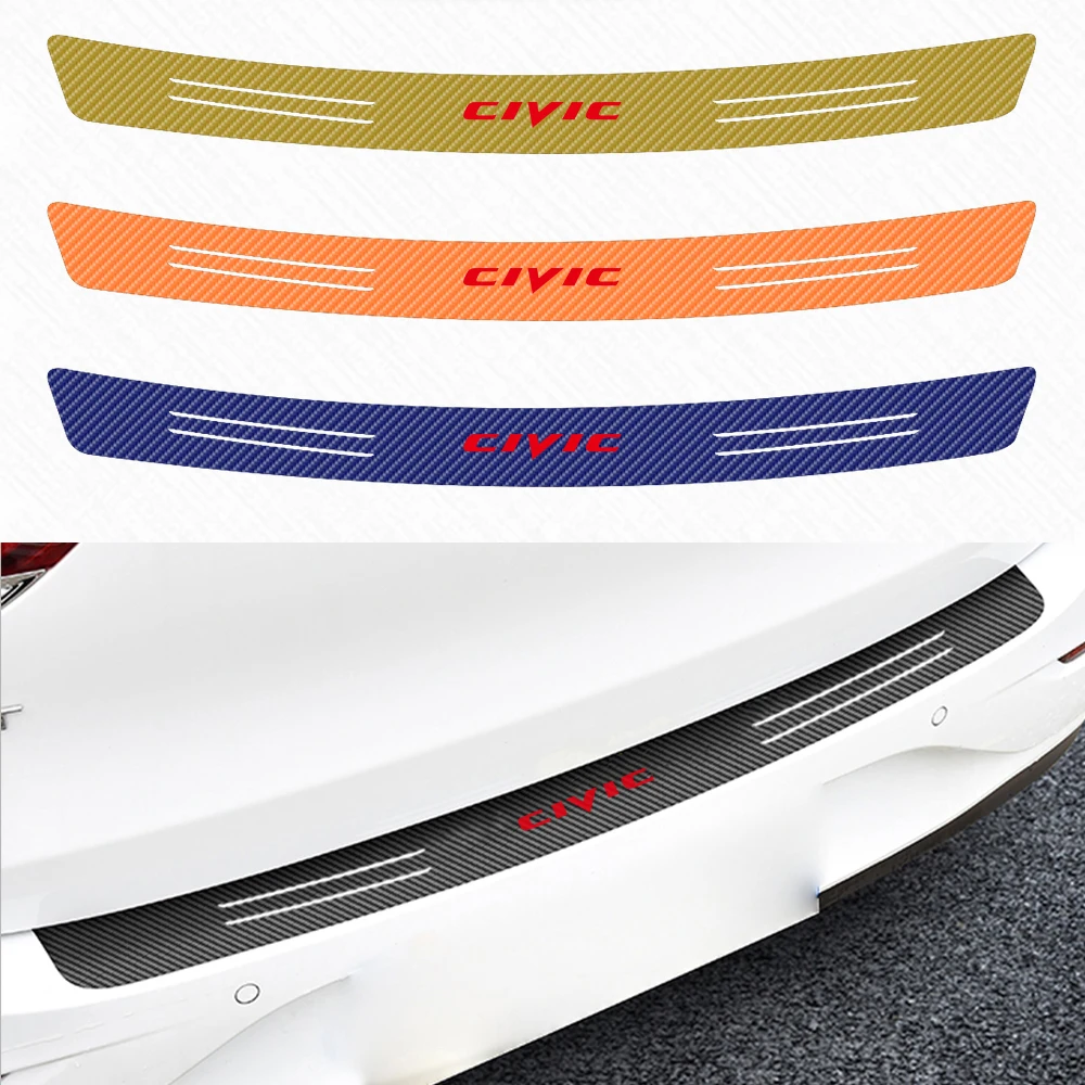 1 шт. Автоаксессуары 4D углеродное волокно задний бампер защитная пленка для багажника для Honda Civic Mugen Accord Odyssey JAZZ CRV Fit on.