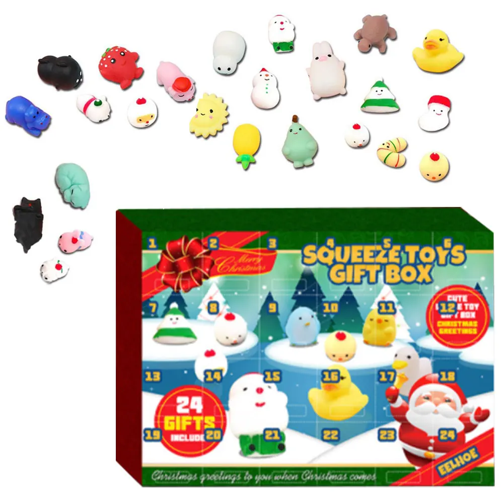 

Новый календарь для нового Рождества, календарь с обратным отсчетом, календарь с сюрпризом на 24 дня, фотография, маленькие животные, игрушки...