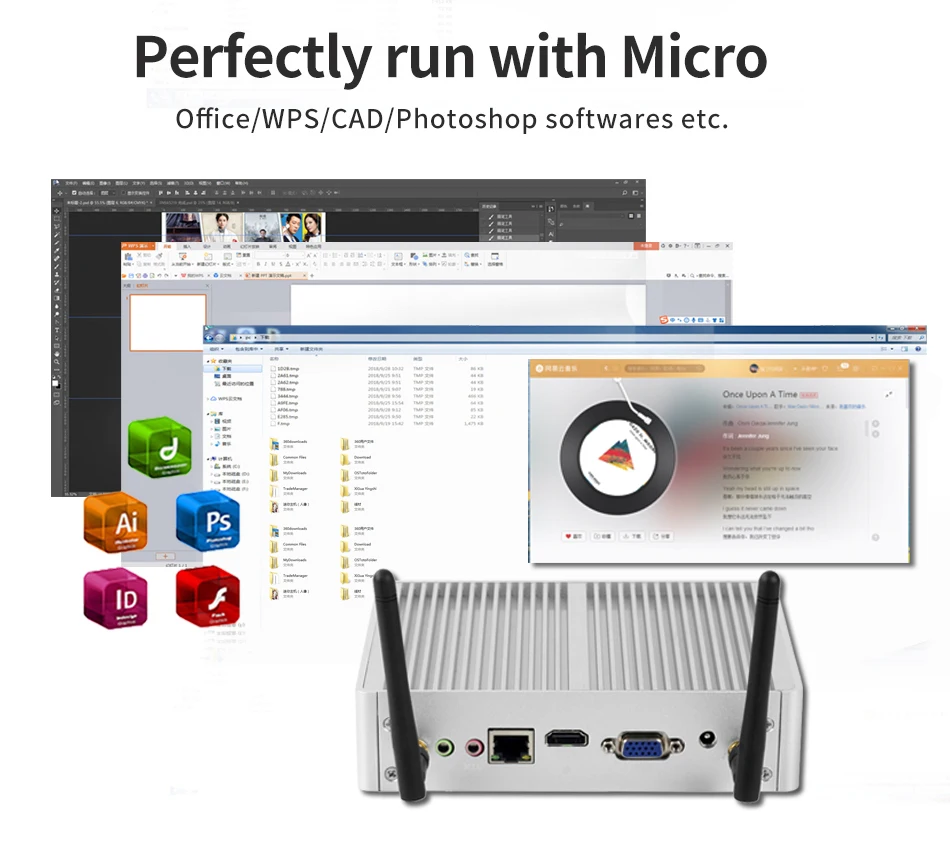 Безвентиляторный мини ПК Intel Core i3 5005U 4010Y i5 4210Y Мини Компьютерный офисный игровой