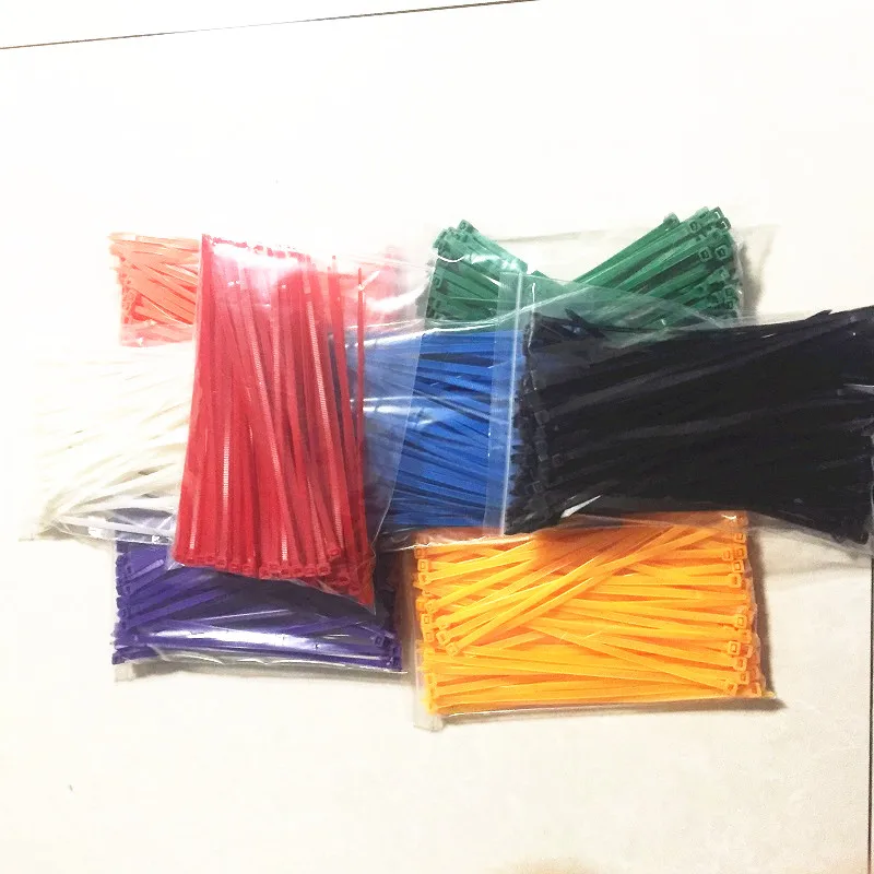 100 шт./упаковка самоблокирующиеся Нейлоновые кабельные стяжки 8 цветов 5x200 мм |