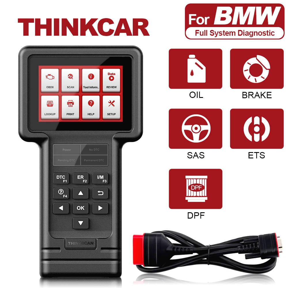 

Автосканер THINKCAR для BMW Thinkscan S02, диагностические инструменты OBD2, полный считыватель кодов системы, Автомобильный сканер масла/тормоза/SAS/ETS/DPF