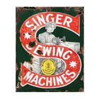 Швейная машина Singer, винтажная рекламная эмалированная Оловянная вывеска, металлический плакат, металлическое украшение, металлическая живопись