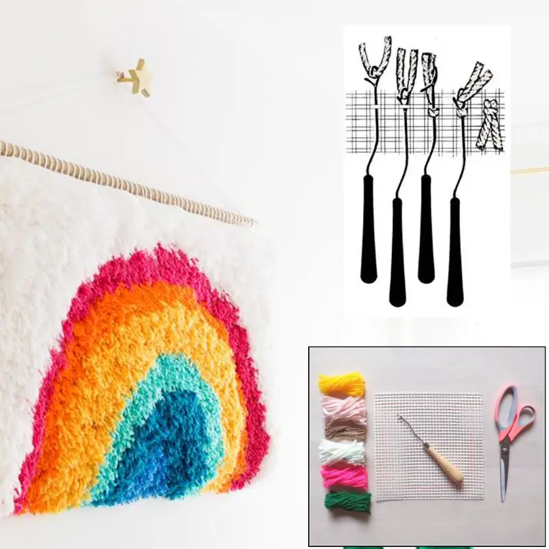 

100x150cm Blank Rug Hooking Mesh Canvas Latch Hook Rug Making Carpet Tapestry DIY Kit Tool for Embroidery Crafts Decoration 23GB