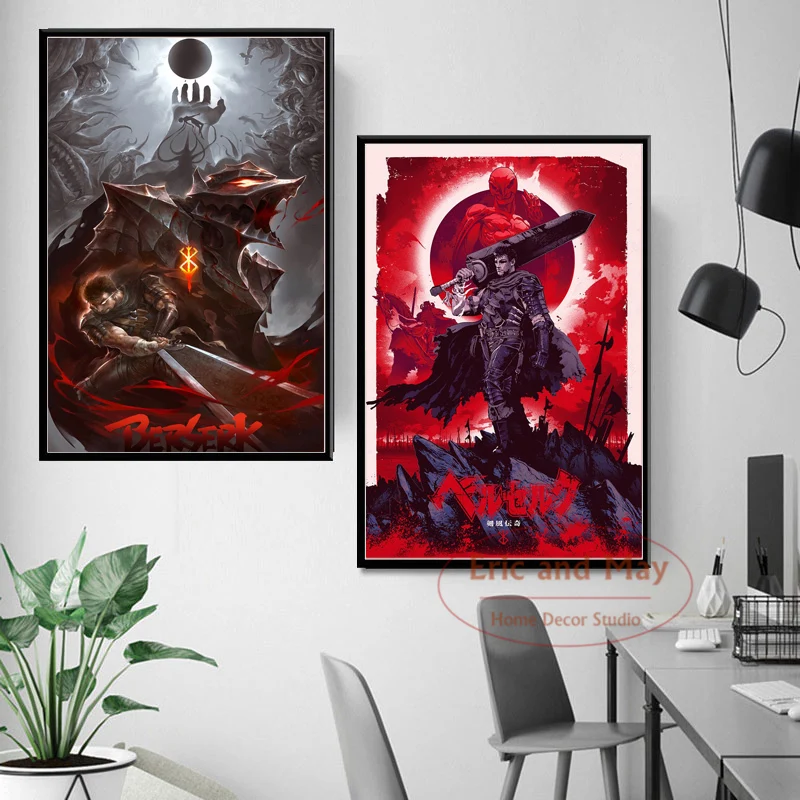 

Poster And Prints Hot Red Berserk Japan Anime Cartoon Comics Wall Art Canvas Painting Wall Pictures For Living Room Home Decor