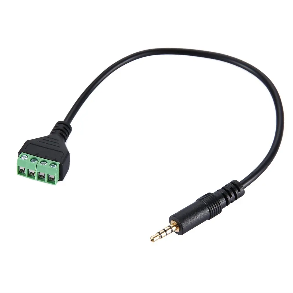 

4-Pole 3.5mm Headphone Plug Male to AV 4 Pin Screw Solderless Shield Screw Terminal Cable Plug Adapter Extension Cable