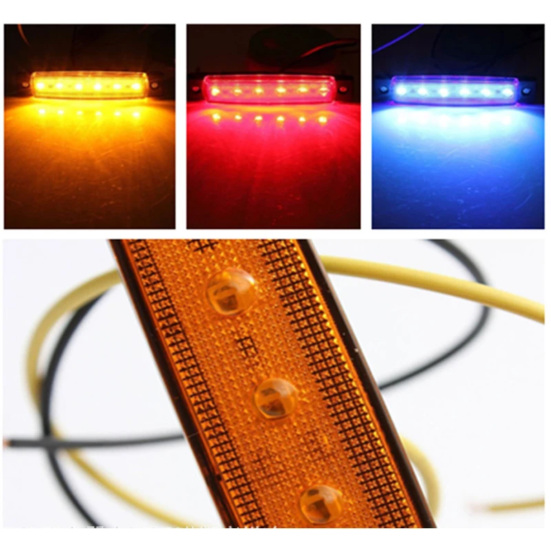 

10Pcs Truck Trailer Side Marker Indicators light Car Signal Brake Rear Warning Tail Light LED 12V 24V Warning Lamp