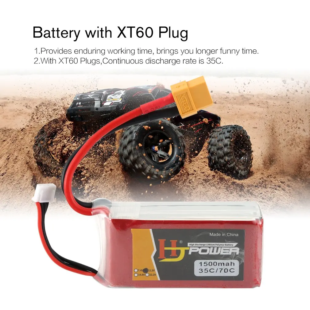 HJ 7 4 V/11 1 V/14 8 V 1000MAH /1300MAH/1500MAH Lipo аккумулятор JST разъем Перезаряжаемый для RC Racing Drone
