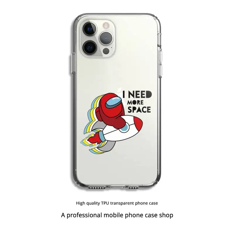 

Among Us Phone Case Clear Cover For Iphone 5 6 7 8 11 12 plus XR X XS SE2020 11/12PRO Max Transparent Cases