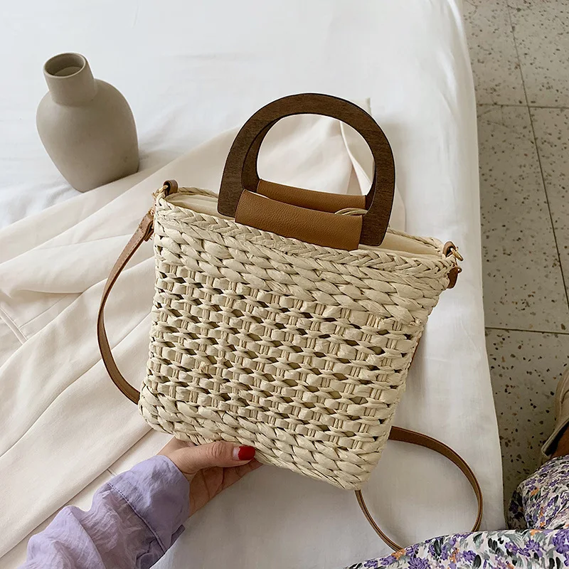 

Fashion Beach Bag Women Weave Handmade Straw Bag Bohemian Lady Shoulder Bag Kintted Handbag Vacation Crossbody Bag Girls Pouch