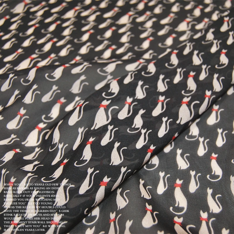 

Silk Chiffon Fabric Dress 12 momme Large Wide Black Real 100% clothing Cloth DIY Sewing Tissue