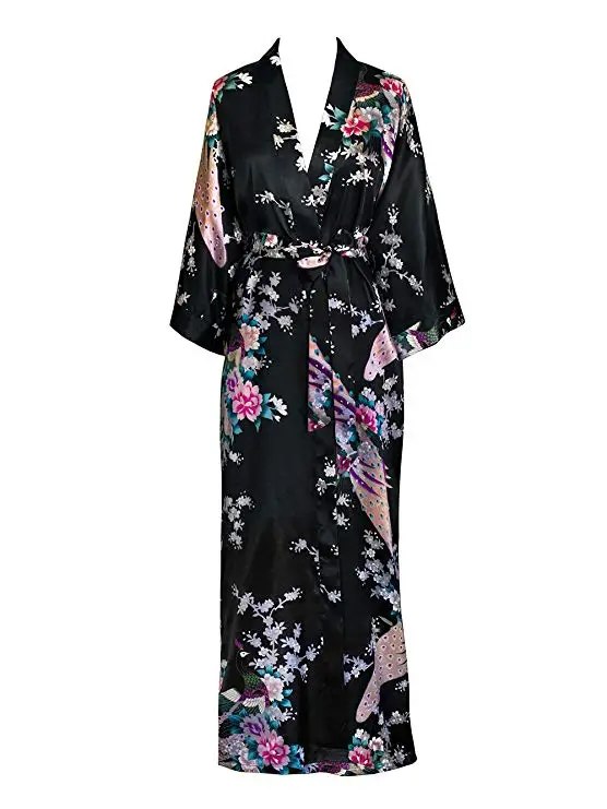 

Japanese Traditional Women Spring Satin Kimono Summer Bathrobe Elegant Comfortable Soft Nightgown Daily Casual Home Nightwear