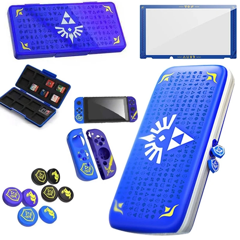 

Switch Protective Shell NS Joycon Controller with Glass Screen Protector Anti-Scratch Cover For Nintendo Switch Accessories